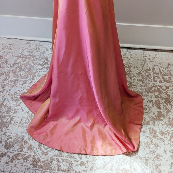 Vintage Y2K Color Shift Silk  Mermaid Formal Evening Gown - Picture 5 of 13
